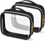 TSA Approved Travel Toiletry Bag,2 Pack Clear Makeup Bags with Handles,Quart Size Clear Cosmetic Bags for Traveling Women,Men,Carry on Airport Airline Compliant Bag,Black - Image 2