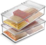 Tafura Bacon Container For Refrigerator (2 Pack) Fridge Storage Organizer | Cheese & Deli Storage Container | Bacon Keeper | Cold Cuts Meat Saver | Cheese Holder, BPA Free - Image 2