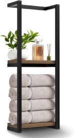 Towel Racks for Bathroom, 2 Tier Wall-Mounted Towel Rack, Home Decor Shelf, Space-Saving Organizer Rack for Household, Bathroom, and Bedroom - Image 2