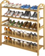 UDEAR Bamboo Shoe Rack 5-Tier Shoe Storage Organizer Entryway Shoe Shelf - Image 2