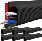 Under Desk Cable Management, 15.7 in Computer Cable Management Black, 6Pcs Self-Adhesive J Channel Wire Raceway, Computer Cord Hider for Home & Office, Kid & Pet Trip Prevention - Image 2