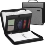 Uquelic Accordion File Organizer Binder with Multi Pockets, Expanding File Folders with 13 Pockets, Handle and Labels, Portable Home Travel Safe Storage for Letter A4 Files and More (Grey) - Image 2