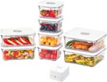 VAKUEN Premium Airtight Food Storage Containers, Mini 9P/SET include Vacuum Sealer, Smart One-Click Seal Lid, No Hinges, 100% Leak Proof, BPA-FREE, Dishwasher, Freezer & Microwave Safe - Image 2