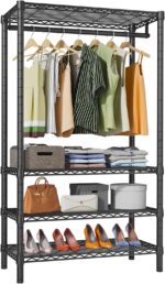 VIPEK V1 Wire Garment Rack 4 Tiers Heavy Duty Clothes Racks for Hanging Clothes Large Clothing Rack Freestanding Closet with Hanging Rod, 35.4'' L X 15.7'' W X 70.9'' H, Max Load 500LBS, Black - Image 2