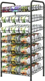 Vrisa Can Organizer for Pantry 7-tier Can Rack Organizer Metal Can Storage Dispenser Rack Holds up to 84 Cans for Canned Food Kitchen Cabinet or Pantry Shelf Black - Image 2