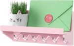 WINFFOR Key Holder Wall Mount - Decorative Key and Mail Holder with Shelf Acrylic Key Hooks for Home Entryway Wall Decor Key Hanger with Mounting Hardware (Lightpink) - Image 2
