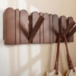 Wall Coat Rack for Entryway: Wooden Modern Heavy Duty 6 Hooks Retractable Wall Mounted for Small Spaces Hallway Bathroom Bedroom for Hanging Jacket Towel Backpack Bag - Image 2