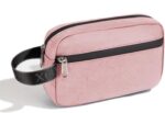 XQXA Toiletry Bag for Men, Hanging Dopp Kit Water Resistant Travel makeup Bag for women, Mens Travel Bag Shaving Bag for Toiletries Accessories (01-Pink) - Image 2