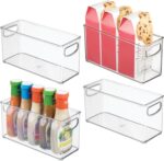 iDesign Slim Clear Plastic Stackable Storage Bin, Tall Narrow Organizer for Kitchen or Pantry, 4-Pack - Image 2