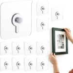 12 Pcs Picture Hangers without Nails, 20 Ibs Load Heavy Duty Self Picture Hanging Hooks for Hanging, Waterproof Adhesive Picture Hooks for Bathroom Kitchen, Transparent Sticky Hooks for Frames - Image 2