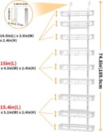 Moforoco White 9-Tier Over The Door Pantry Organizer, Pantry Organization and Storage, Black Hanging Basket Wall Spice Rack Seasoning Shelves, Home Bedroom Storage - Image 3