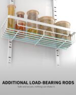 Moforoco White 9-Tier Over The Door Pantry Organizer, Pantry Organization and Storage, Black Hanging Basket Wall Spice Rack Seasoning Shelves, Home Bedroom Storage - Image 4