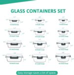 KOMUEE 24 Pieces Glass Food Storage Containers Set,Meal Prep Containers-Stackable Airtight Glass Storage Containers with lids,Freezer, Microwave, Oven Safe,Gray - Image 3