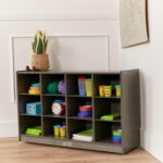 ECR4Kids 12 Cubby Mobile Tray Storage Cabinet, 3x4, Classroom Furniture, Grey Wash - Image 3