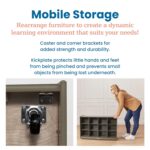 ECR4Kids 12 Cubby Mobile Tray Storage Cabinet, 3x4, Classroom Furniture, Grey Wash - Image 10