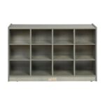 ECR4Kids 12 Cubby Mobile Tray Storage Cabinet, 3x4, Classroom Furniture, Grey Wash - Image 12