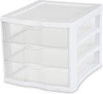 STERILITE 3 Drawer Desktop Storage Unit, Tabletop Organizer for Desk, Countertop at Home, Office, Bathroom, White with Clear Drawers, (Pack of 4) - Image 4