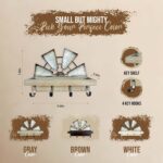 RootyHeart Windmill Key Holder Wall Mount, Decorative Wall Mounted Key and Mail Rack with Shelf, Farmhouse Wall Decor, 4 Rustic Hooks for Coats & Keys, Gray Western Key Holder - Image 3