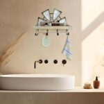RootyHeart Windmill Key Holder Wall Mount, Decorative Wall Mounted Key and Mail Rack with Shelf, Farmhouse Wall Decor, 4 Rustic Hooks for Coats & Keys, Gray Western Key Holder - Image 7