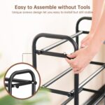 Gonfoam 4-Tier Expandable Shoe Rack,Adjustable Shoe Shelf Storage Organizer Heavy Duty Metal Free Standing Shoe Rack for Entryway Closet Doorway (Black) - Image 4