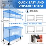 4000 LBS Heavy Duty Metal Shelving Unit – 36x18x76 NSF 5-Tier Wire Rack with Wheels, Adjustable Garage Storage Shelves, Chrome Wire Shelving for Kitchen, Warehouse, Bakers Rack – Crescent - Image 3
