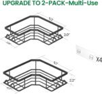 Adhesive Shower Caddy, 2 Pack Corner Bath Organizer, Rustproof Stainless Steel Shower Shelves with Large Capacity, No Drilling Shelves for Bathroom Storage, Home, Kitchen Décor - Image 3