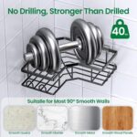 Adhesive Shower Caddy, 2 Pack Corner Bath Organizer, Rustproof Stainless Steel Shower Shelves with Large Capacity, No Drilling Shelves for Bathroom Storage, Home, Kitchen Décor - Image 4