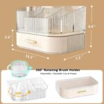 Makeup Organizer for Vanity with Stackable Drawers, 360 Rotating Makeup Brush Holder Large Cosmetic Display Case for Dresser, Bathroom Countertop Skincare Storage, Ideal Gift for Girls - Image 4