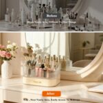 Makeup Organizer for Vanity with Stackable Drawers, 360 Rotating Makeup Brush Holder Large Cosmetic Display Case for Dresser, Bathroom Countertop Skincare Storage, Ideal Gift for Girls - Image 5