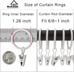 40 Pack White Curtain Rings with Clips, Curtain Hooks Hangers Clip Rings for Hanging Drapes Bows Hat, Drapery Rings 1.26 in I D, Fits up to 1 in Diameter Curtain Rod. - Image 4