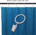 40 Pack White Curtain Rings with Clips, Curtain Hooks Hangers Clip Rings for Hanging Drapes Bows Hat, Drapery Rings 1.26 in I D, Fits up to 1 in Diameter Curtain Rod. - Image 6