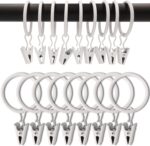 40 Pack White Curtain Rings with Clips, Curtain Hooks Hangers Clip Rings for Hanging Drapes Bows Hat, Drapery Rings 1.26 in I D, Fits up to 1 in Diameter Curtain Rod. - Image 8