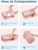 BAGSMART Compression Packing Cubes, 6 Set Packing Cubes for Suitcases, Lightweight Suitcases Organizers Bag Set & Compression Travel Cubes, Travel Essentials Packing Organizers - Image 5