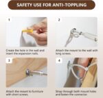 COSIEST 3 Drawer Chest of Drawers, 20 inch MDF Round Storage Cabinet, Retro Whitewash Finish Nightstand, Wood Bedside Table with Drawers for Bedroom Living Room,Light Gray - Image 9