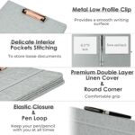 EYROZILL 3 Ring Binder, 1 Inch Linen Binder Organizer for Letter Size (8.5" x 11") with 5 Tab Dividers, File Folder Labels and Low Profile Clipboards, School and Office Supplies-Light Grey - Image 5