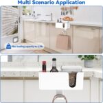 KDD 4-in-1 Desk Organizer - Under Desk Cup Holder and Headphone Hanger with 2 Wire Holes - Rotating Hanger and Detachable Storage for Cup, Phone and Pen (White) - Image 7