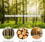 Tangkula Coat Rack Freestanding, Rubber Wood Coat Stand with 8 Hooks, Height Adjustable Entryway Coat Tree Coat Hanger Stand for Home Office Hall Entryway - Image 6