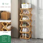 Vertical Narrow Shoe Rack, 6 Tier Portable Folding Shoe Storage Rack, Without Installation Free Standing Shoe Rack for Corridors, Bedrooms Living Room Corner and Small Spaces (6 Tier) - Image 3