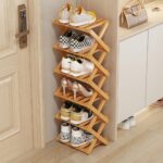 Vertical Narrow Shoe Rack, 6 Tier Portable Folding Shoe Storage Rack, Without Installation Free Standing Shoe Rack for Corridors, Bedrooms Living Room Corner and Small Spaces (6 Tier) - Image 4
