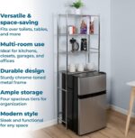 Honey-Can-Do 4-Tier Over-The-Toilet Storage Shelf - Space-Saving Steel Bathroom Restroom Organizer with Neutral Chrome Finish, Ideal for Towels, Toiletries, & Essentials - 24"W x 68"H x 11"D - Image 5