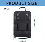 Aokdom 2PCS Car Seat Back Organizer,Extra Large Capacity Car Seat Organizer with 6 Mesh Pocket,2 Cup Holder & 4 Storage Bag,Road Trip Essentials for Kids & Adults - Image 3