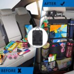 Aokdom 2PCS Car Seat Back Organizer,Extra Large Capacity Car Seat Organizer with 6 Mesh Pocket,2 Cup Holder & 4 Storage Bag,Road Trip Essentials for Kids & Adults - Image 6