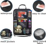 Aokdom 2PCS Car Seat Back Organizer,Extra Large Capacity Car Seat Organizer with 6 Mesh Pocket,2 Cup Holder & 4 Storage Bag,Road Trip Essentials for Kids & Adults - Image 7