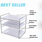 YAN & HIN Expandable Water Bottle Organizer for Cabinet, Tumbler Organizer, Water Bottle Holder for Kitchen Organization, Pantry Organizers, Refrigerator Organizers and Storage - Image 8