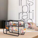 MOOACE 4 Pack Can Dispenser Rack, Stackable Can Storage Organizer Holder for Canned Food Kitchen Cabinet Pantry Countertop, Black - Image 4