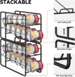 MOOACE 4 Pack Can Dispenser Rack, Stackable Can Storage Organizer Holder for Canned Food Kitchen Cabinet Pantry Countertop, Black - Image 5