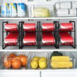 MOOACE 4 Pack Can Dispenser Rack, Stackable Can Storage Organizer Holder for Canned Food Kitchen Cabinet Pantry Countertop, Black - Image 8