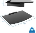 Mount-It! Floating Wall Shelf – Tempered Glass Media Shelf for Cable Box, DVD Player, Gaming Consoles (PS5, Xbox, Roku), Projector – Wall-Mounted w/Steel Frame, Cable Management, 22 lb Capacity - Image 4
