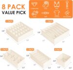 Drawer Organizer Clothes, 8 Pack Dresser Organizer Bins for Baby Clothes, Underwear Sock, Fabric Closet Organization and Storage Dividers for Nursery Bedroom (48 Compartments, Beige) - Image 4