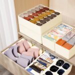 Drawer Organizer Clothes, 8 Pack Dresser Organizer Bins for Baby Clothes, Underwear Sock, Fabric Closet Organization and Storage Dividers for Nursery Bedroom (48 Compartments, Beige) - Image 6